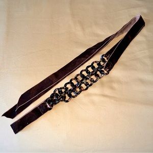 J. Crew Velvet/Tortoise Shell Chainlink Belt